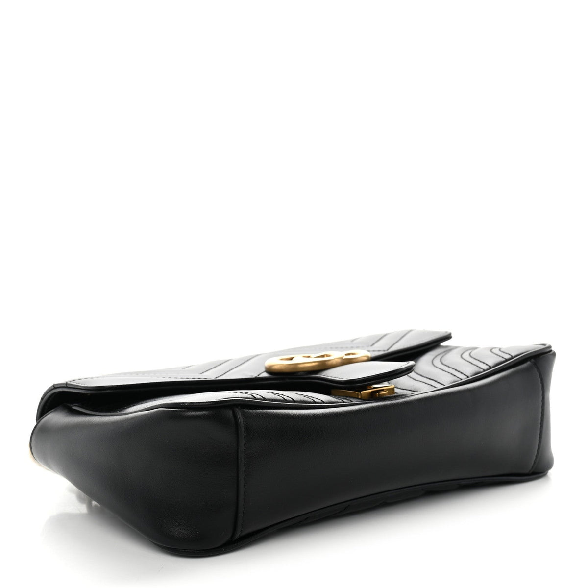 Calfskin Matelasse Small GG Marmont Shoulder Bag Black