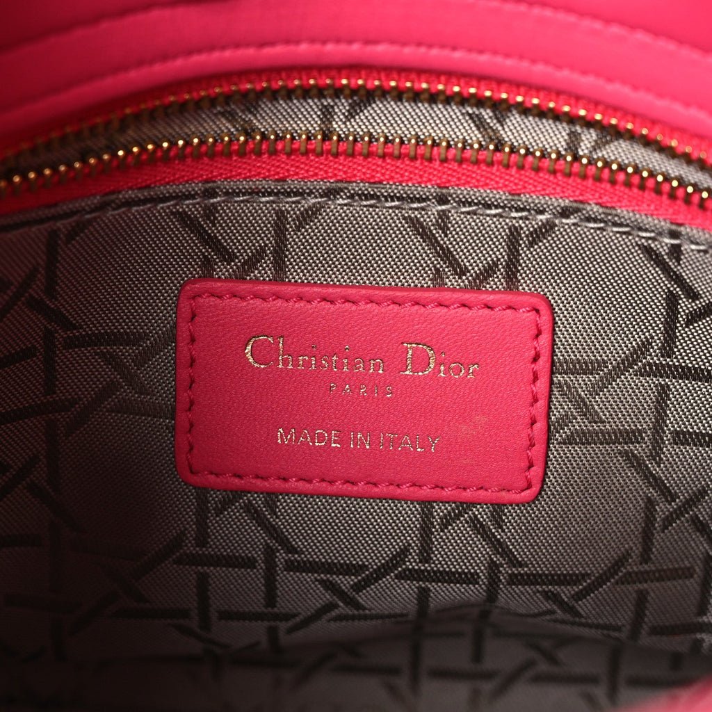 Lambskin Cannage Small My ABCDior Lady Dior Fuchsia