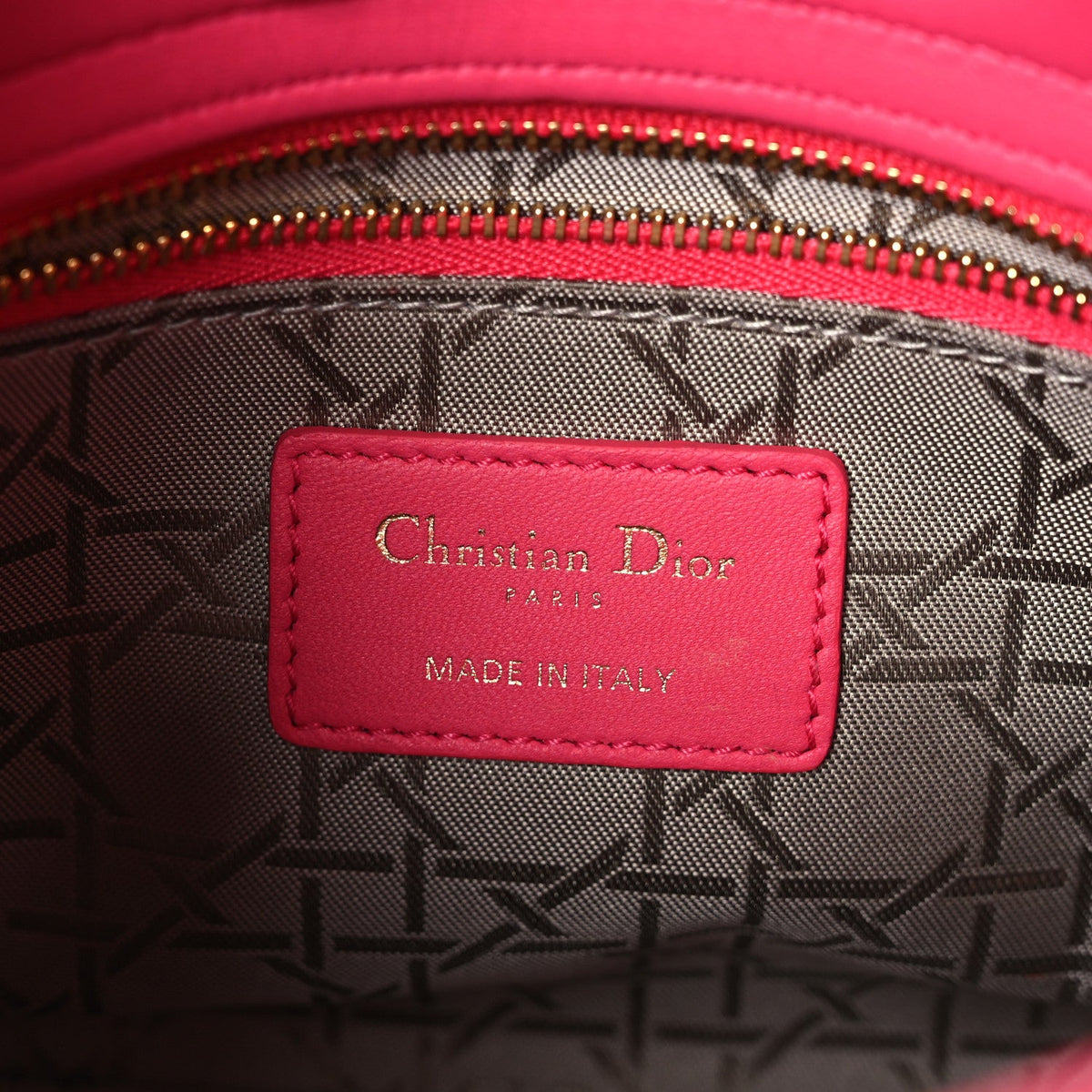 Lambskin Cannage Small My ABCDior Lady Dior Fuchsia