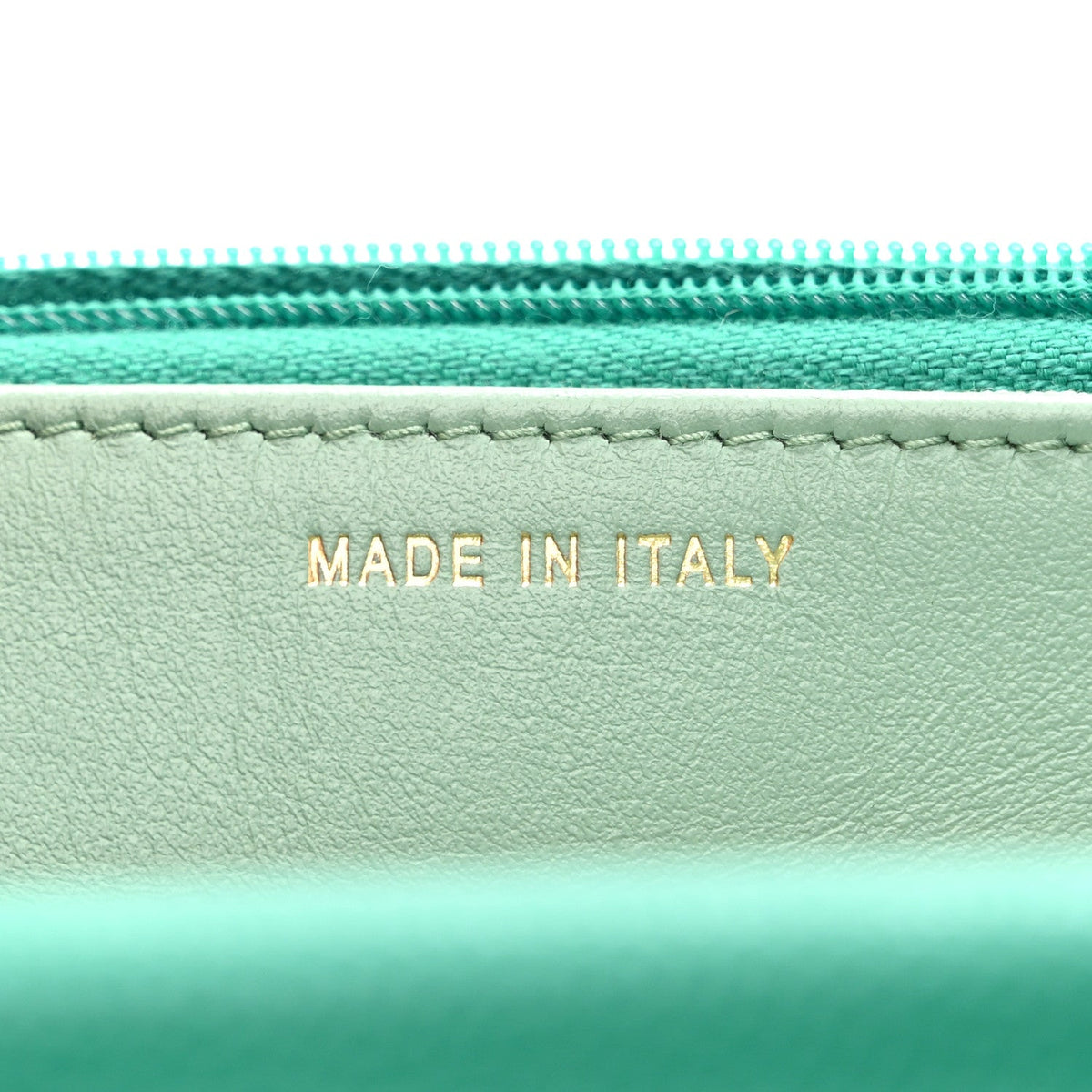 Caviar Quilted Perforated Metal CC Wallet on Chain WOC Green