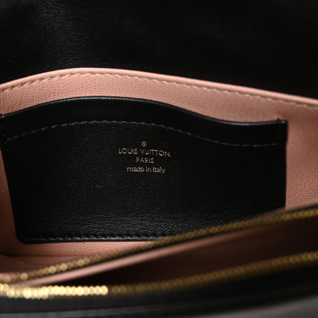 Lambskin Embossed Monogram Pochette Coussin Crossbody Black