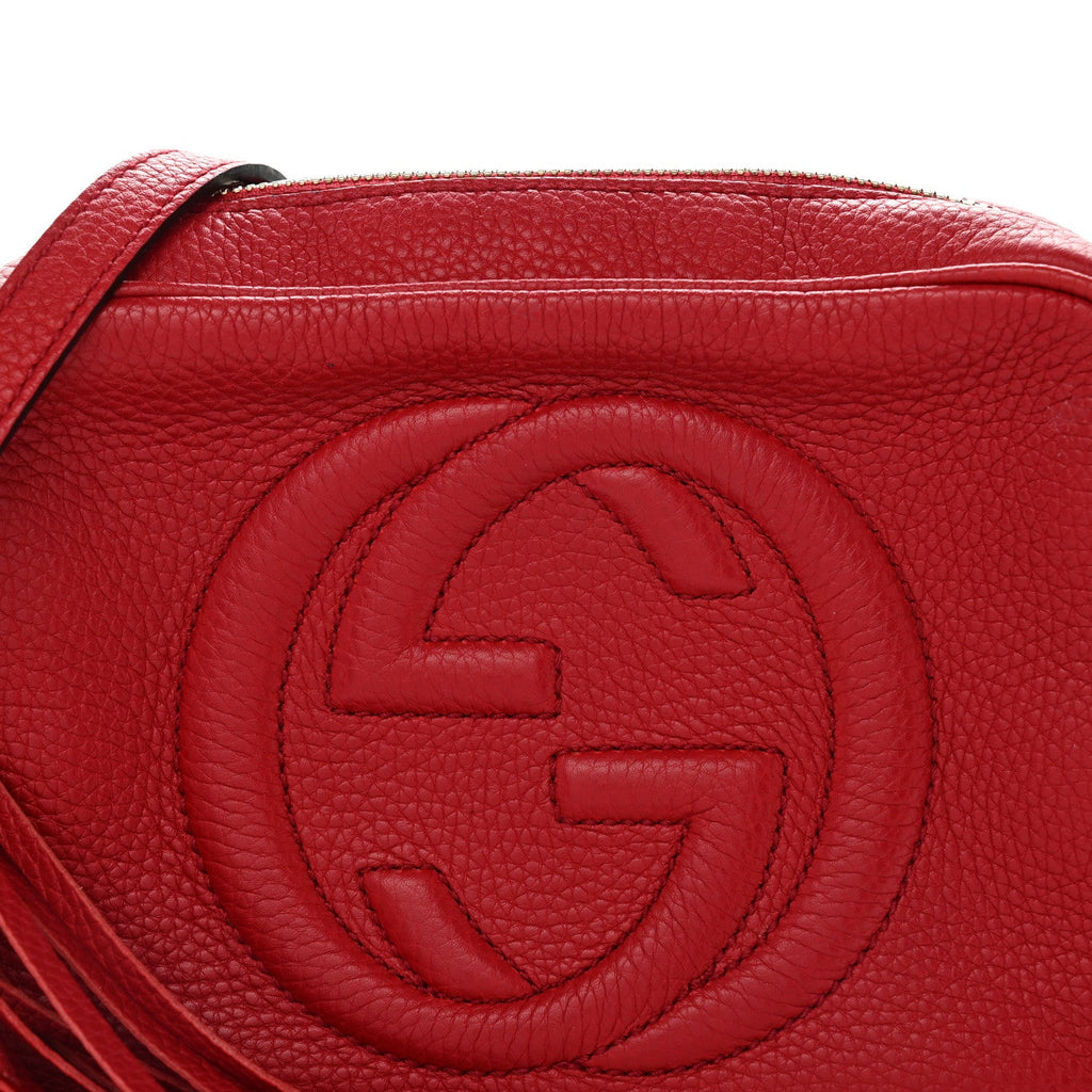 Pebbled Calfskin Small Soho Disco Bag Tabasco Red