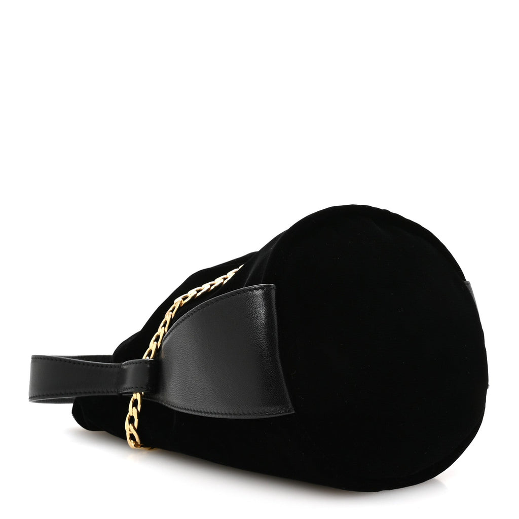 Velvet Petit Sac Mini Bucket Bag Black