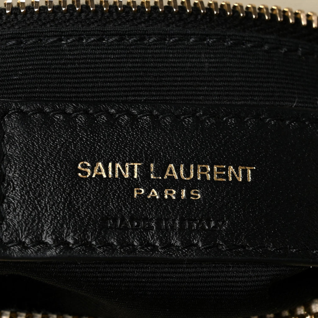 Calfskin Y Quilted Monogram Medium Loulou Chain Satchel Crema Soft