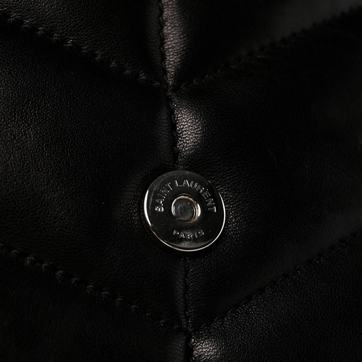 Lambskin Quilted Toy Loulou Puffer Monogram Chain Satchel Black