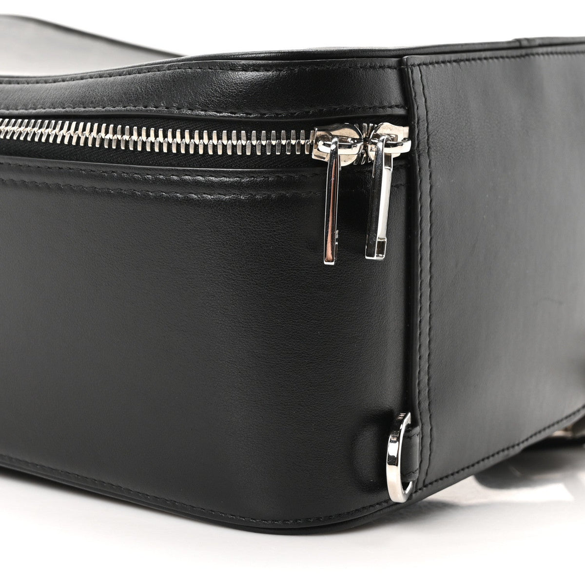 Calfskin Oblique Galaxy Perforated World Tour Pelle Sling Black