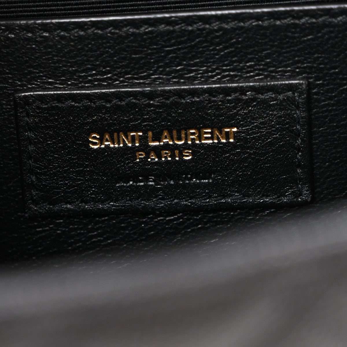 Grain De Poudre Textured Mixed Matelasse Triquilt Medium Monogram Satchel Black
