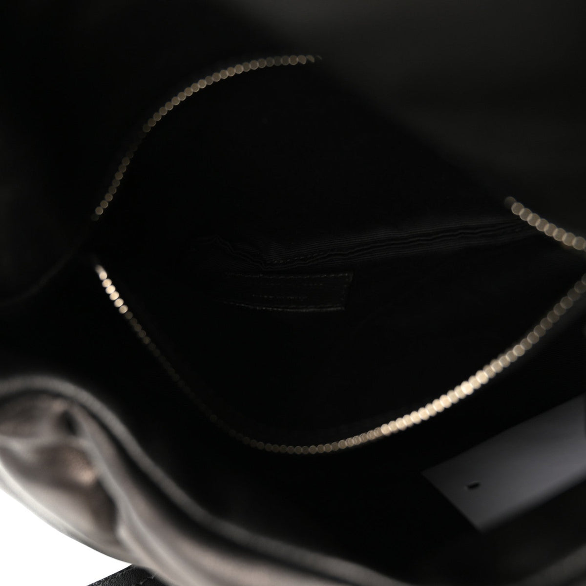 Lambskin Quilted Small Loulou Puffer Monogram Chain Satchel Black