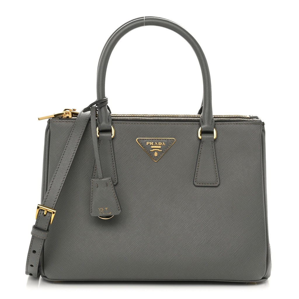 Saffiano Lux Small Galleria Double Zip Tote Ardesia