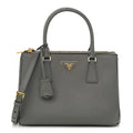 Saffiano Lux Small Galleria Double Zip Tote Ardesia