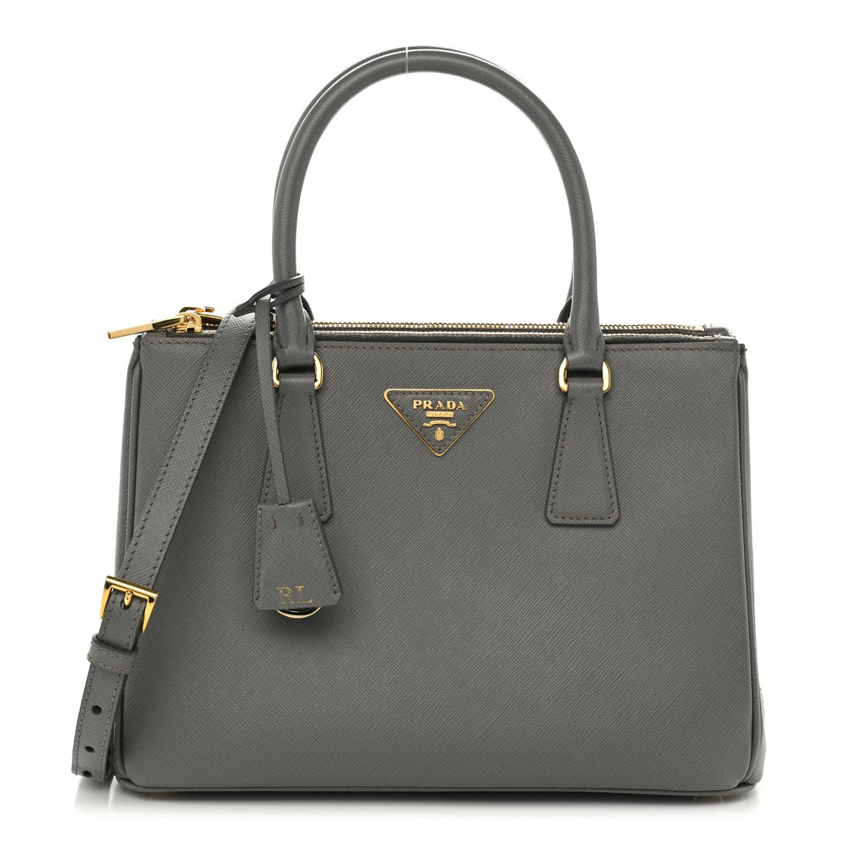Saffiano Lux Small Galleria Double Zip Tote Ardesia
