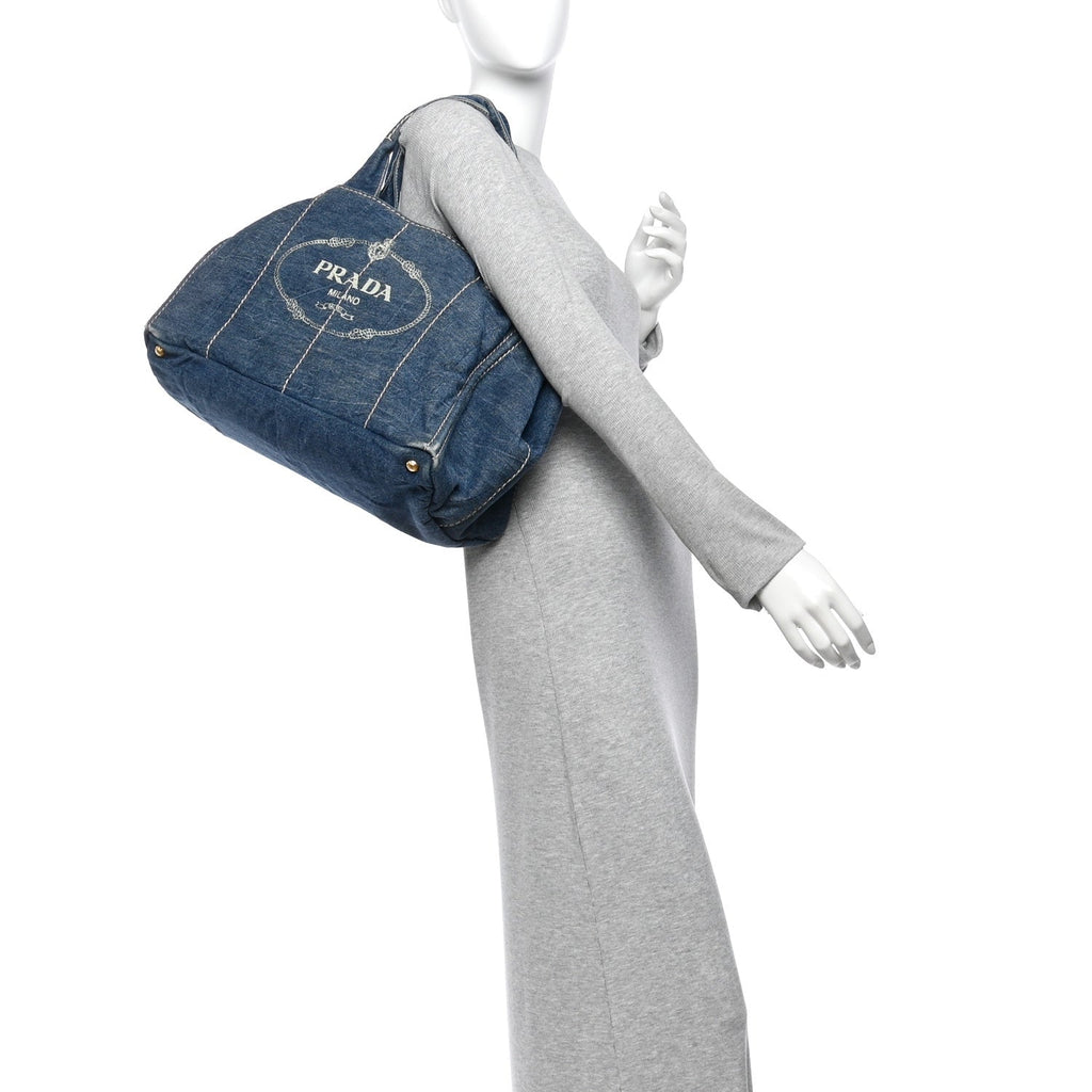 Denim Canapa Logo Tote Avio