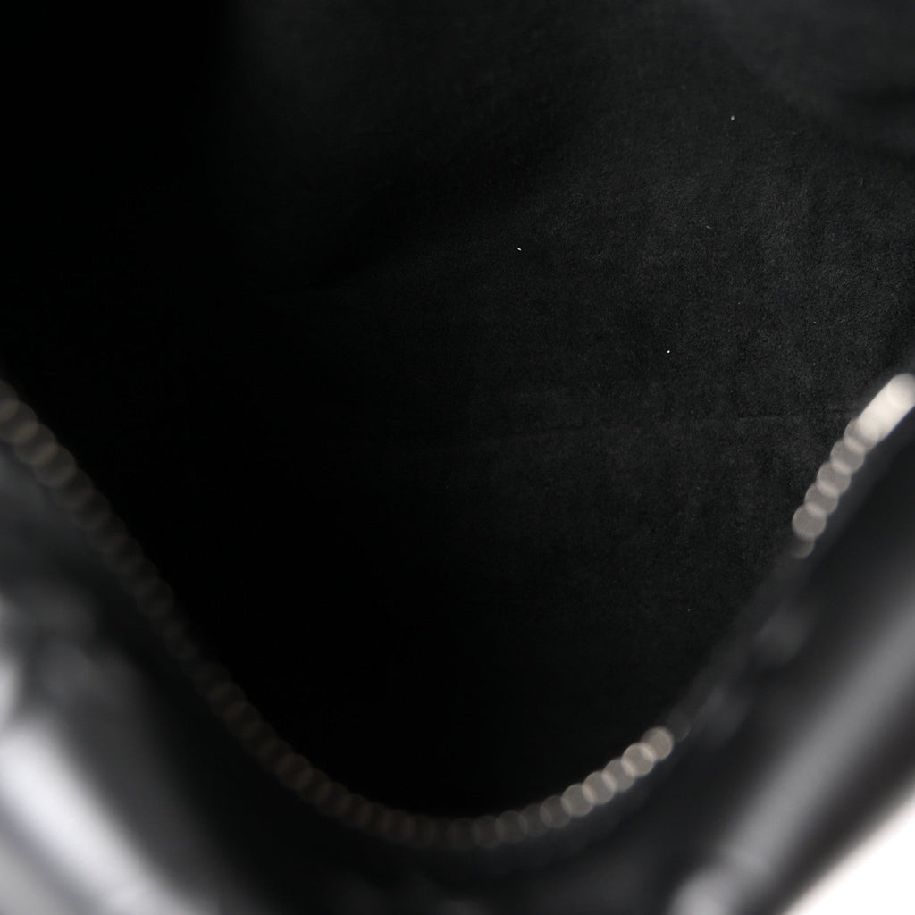 Calfskin Debossed Monogram Side Trunk Black