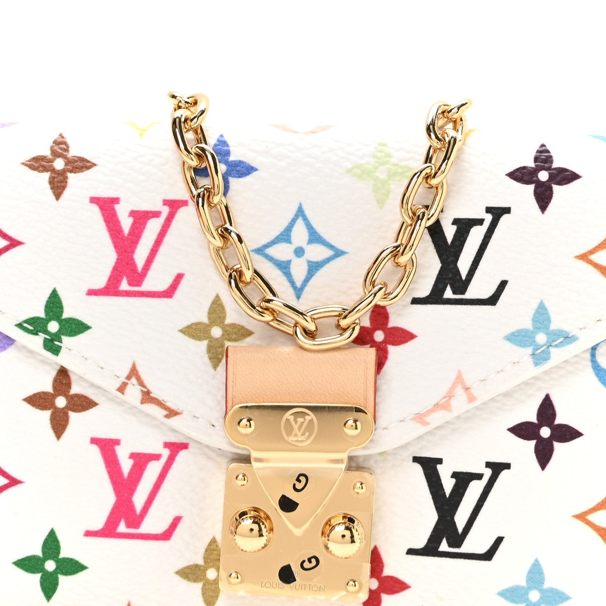LV X TM Monogram Multicolor Pouch Metis Belt White