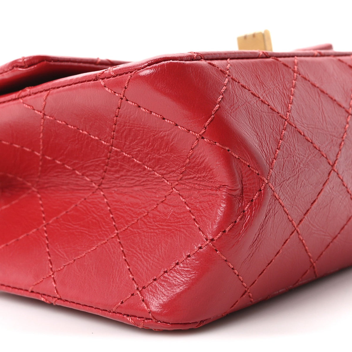 Aged Calfskin Quilted 2.55 Reissue Mini Flap Red