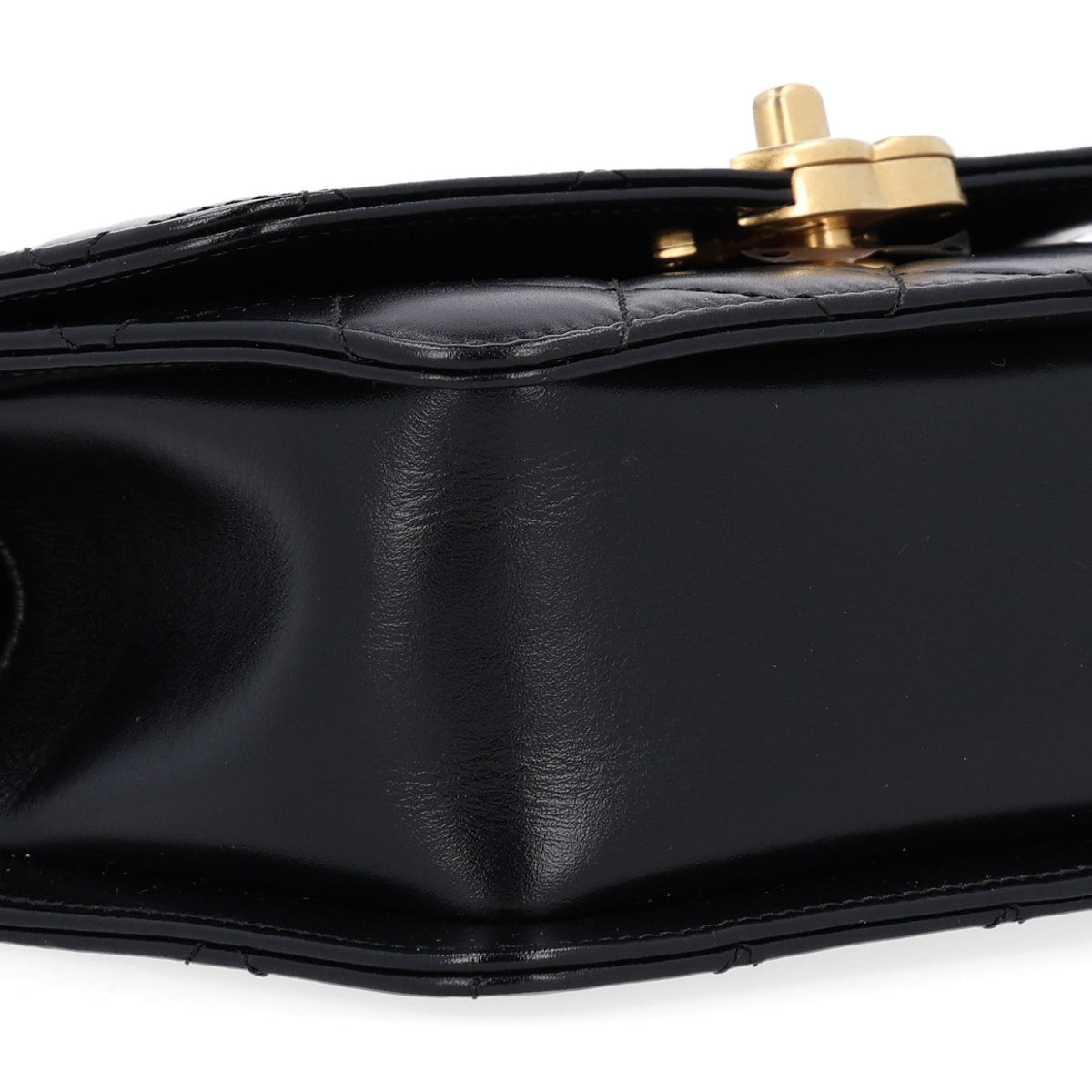 Calfskin Quilted Mini Perfect Fit Flap Black Black Black