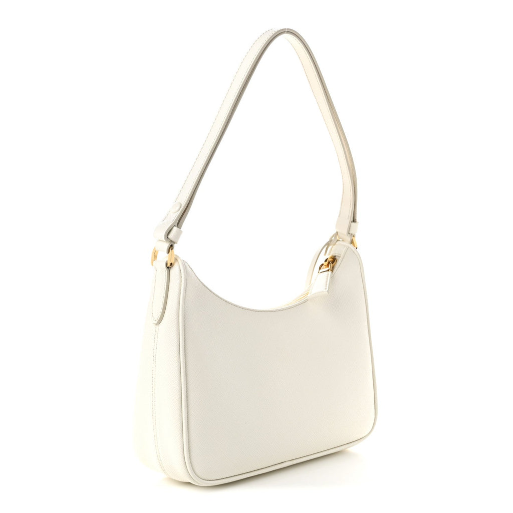Saffiano Lux Mini Re-Edition Shoulder Bag White