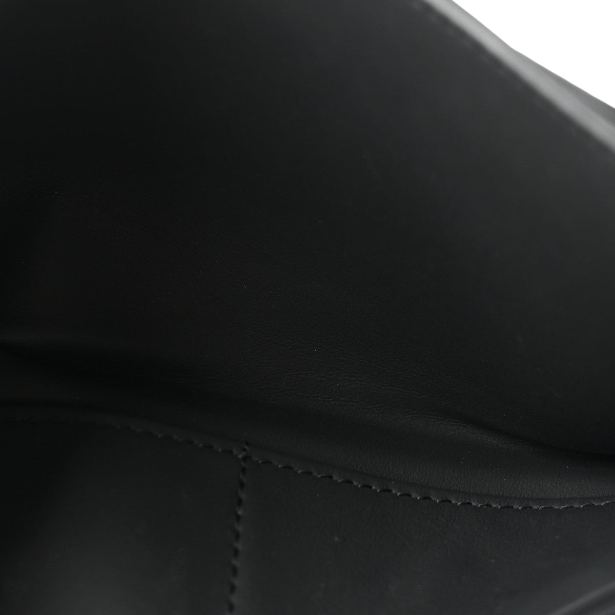 Ultra Matte Calfskin Saddle Chain Wallet Pouch Black