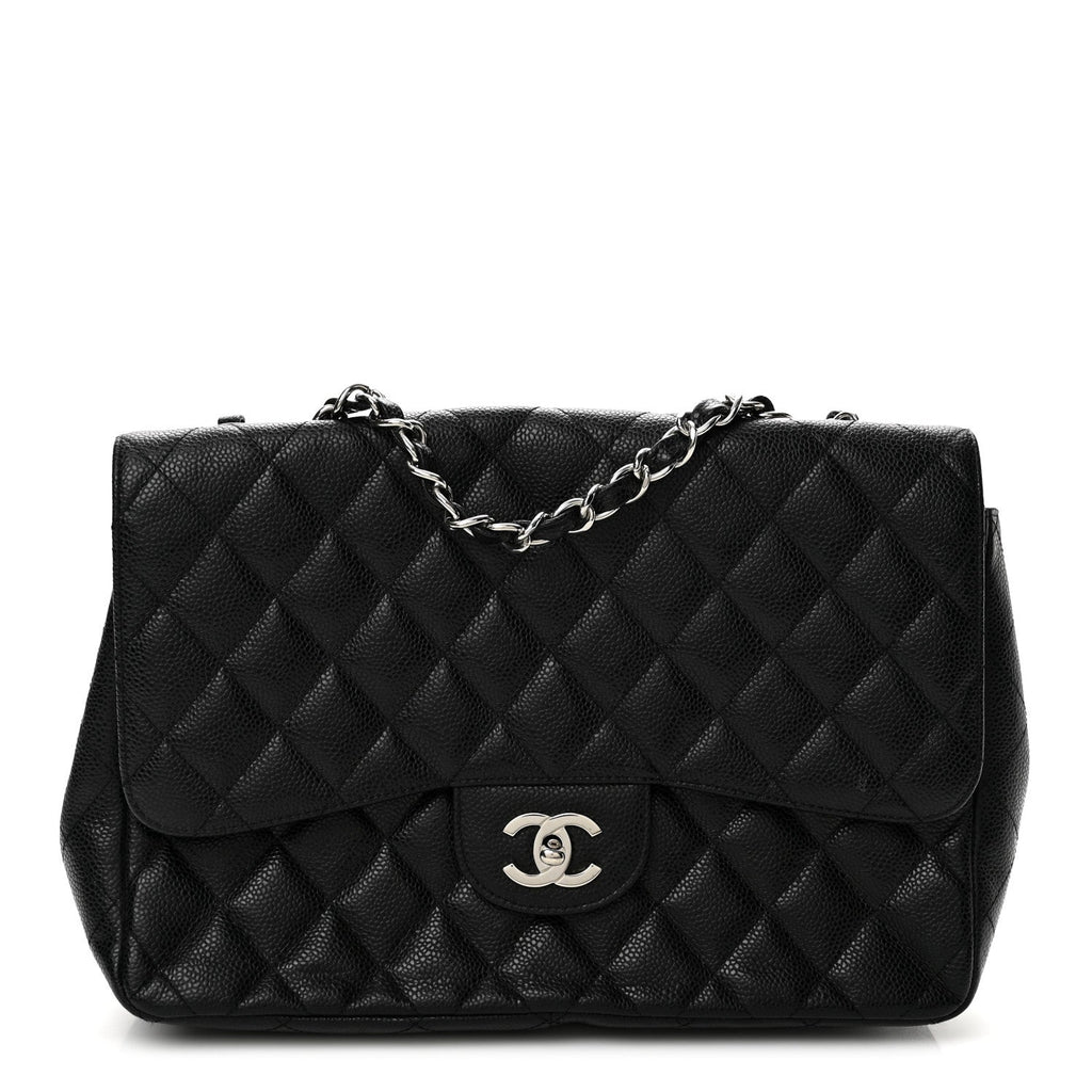 Caviar Quilted Jumbo Single Flap Black