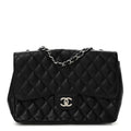 Caviar Quilted Jumbo Single Flap Black