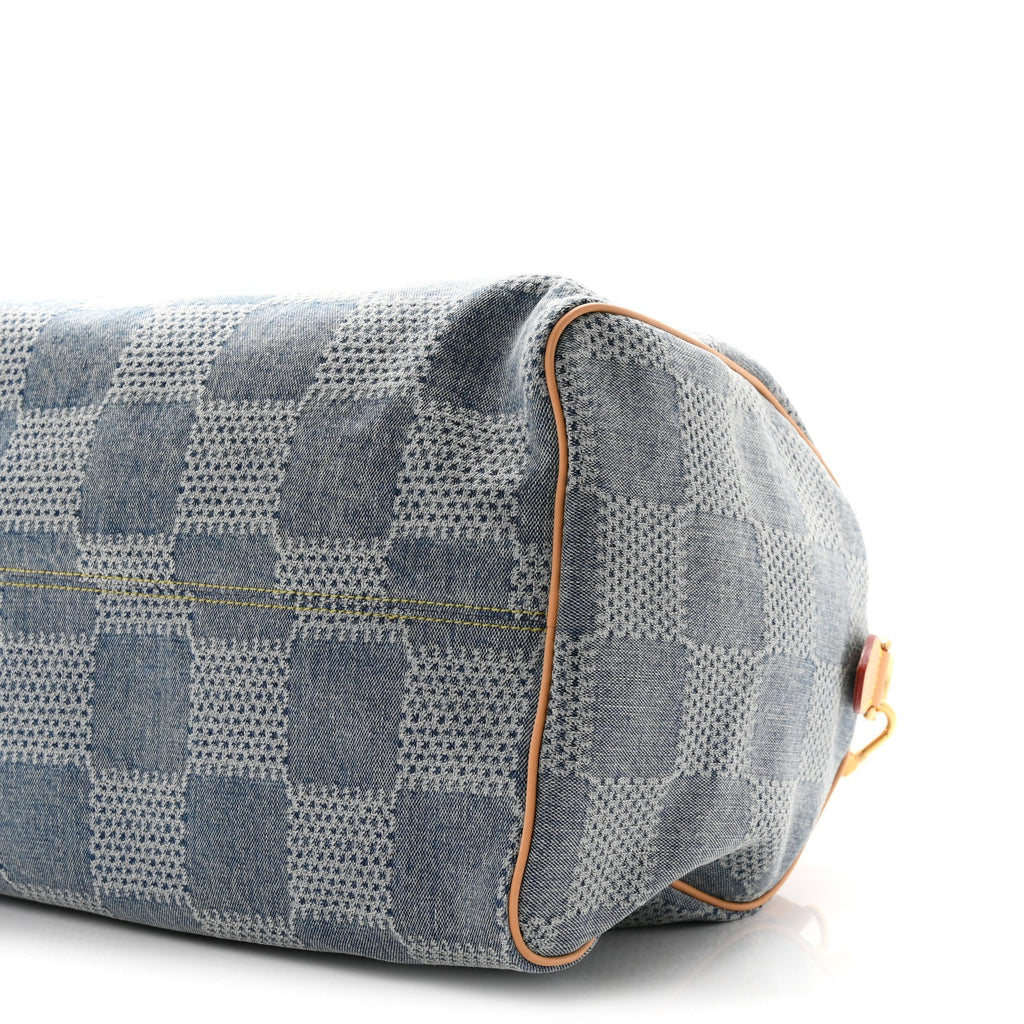 Damier Denim 3D Speedy Bandouliere 40 Bleu