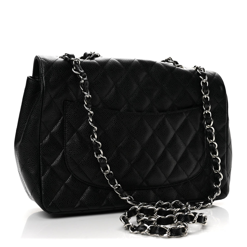 Caviar Quilted Jumbo Single Flap Black