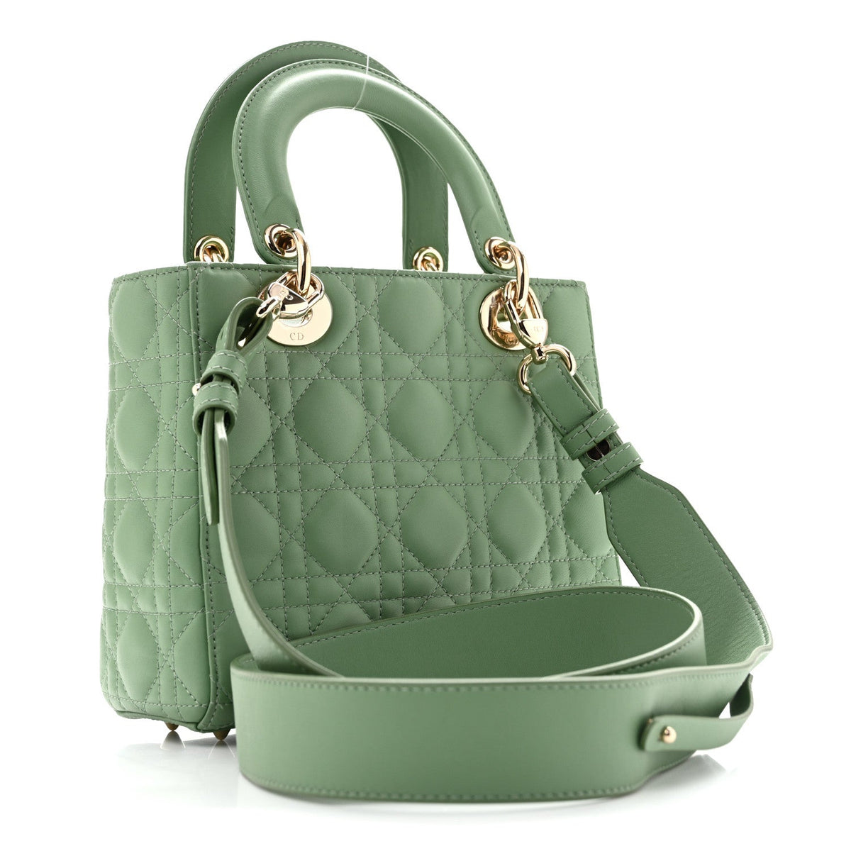 Lambskin Cannage Small My ABCDior Lady Dior Cedar Green