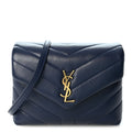 Calfskin Y Quilted Monogram Toy Loulou Crossbody Bag Blue Charron