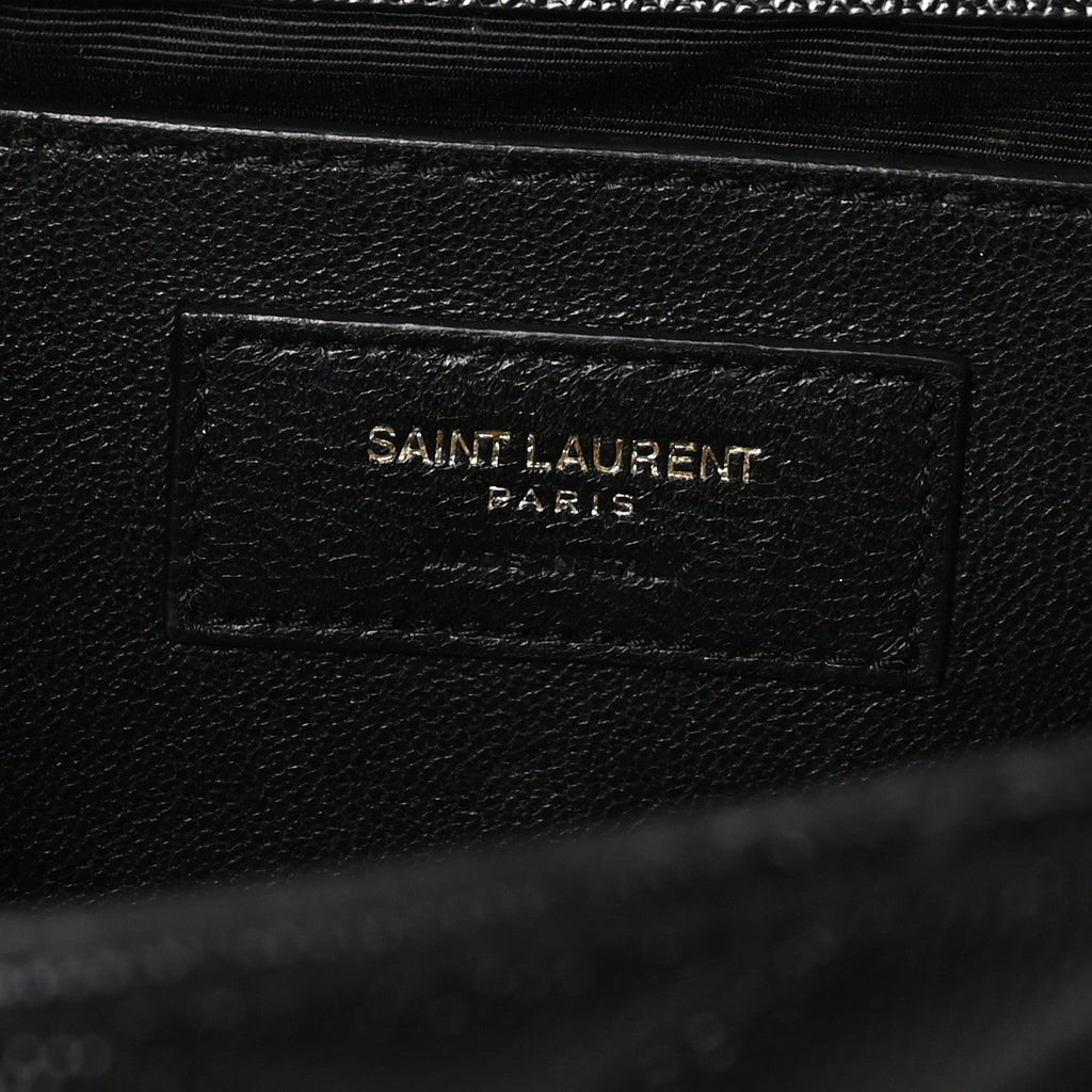 Grain De Poudre Matelasse Chevron Medium Monogram Satchel Black