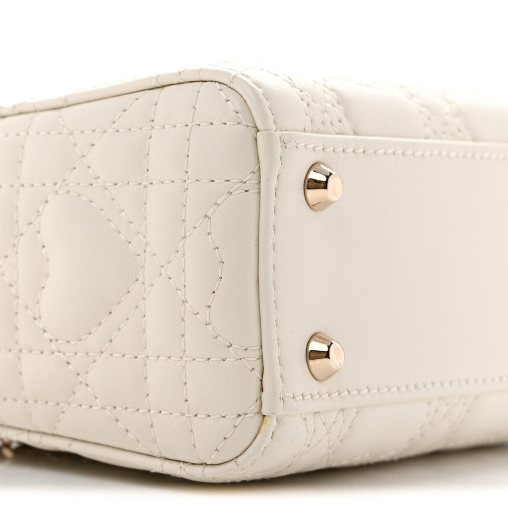 Calfskin Cannage Dioramour Mini Lady Dior White