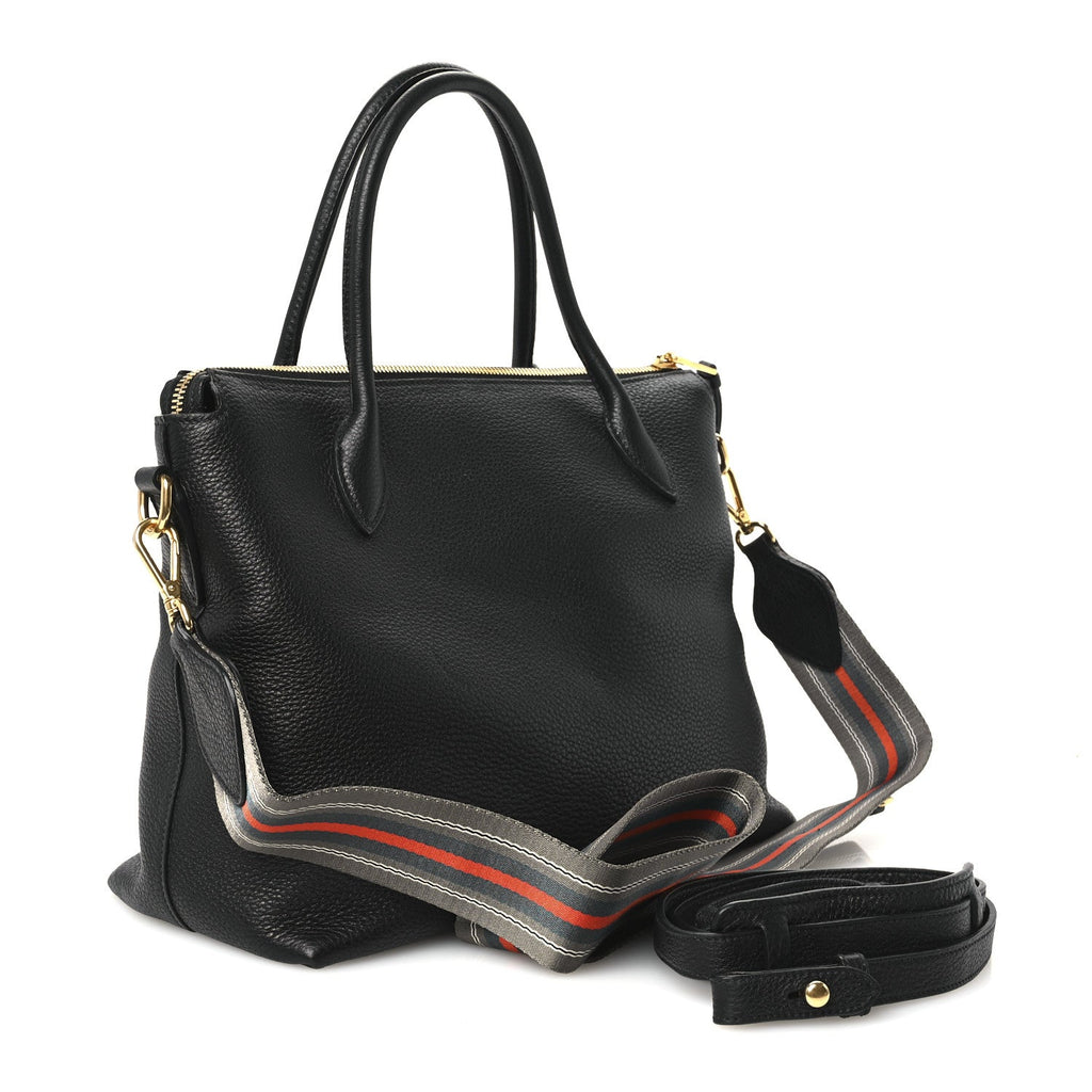 Vitello Daino Small Tote Black
