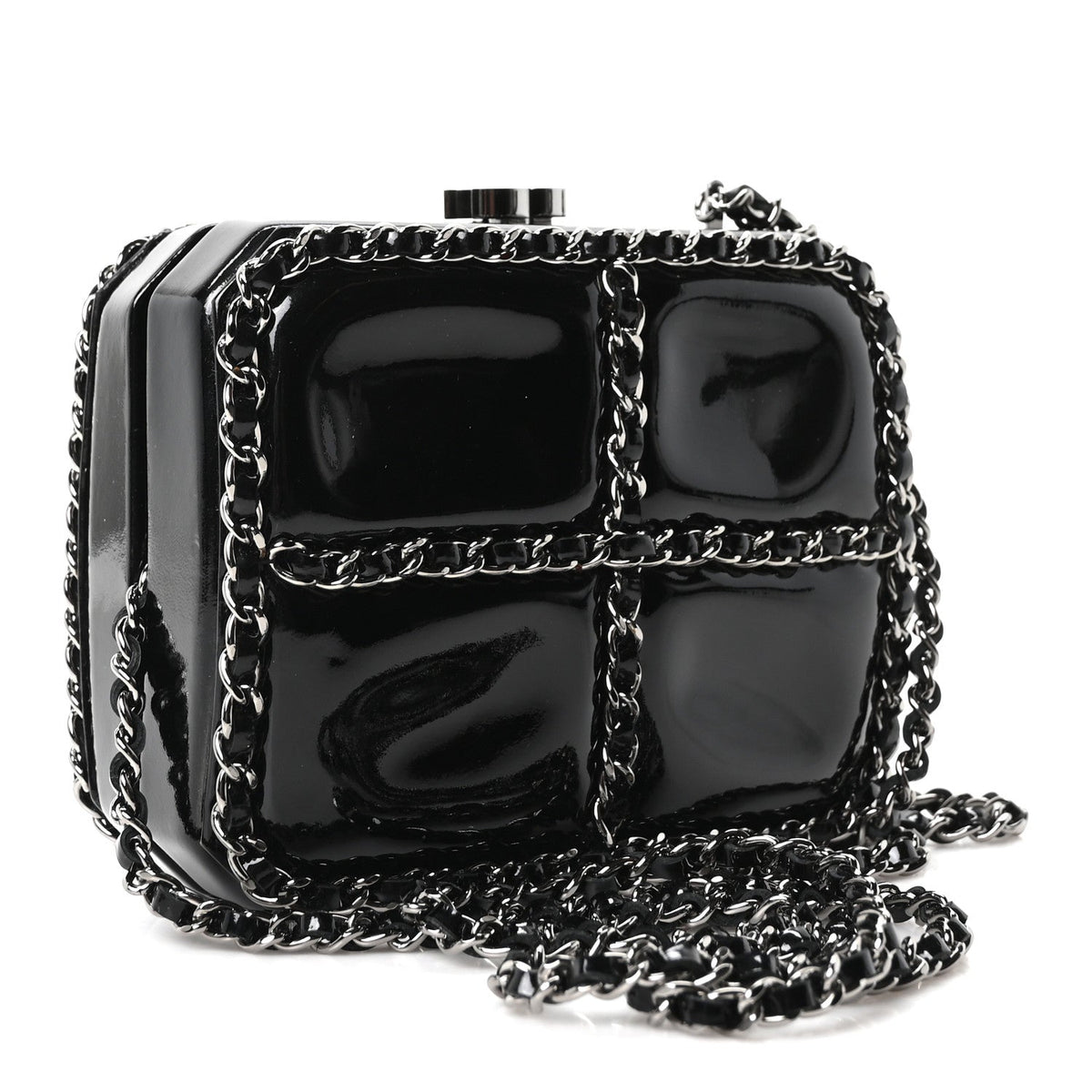 Patent Minaudiere Chain Clutch Black