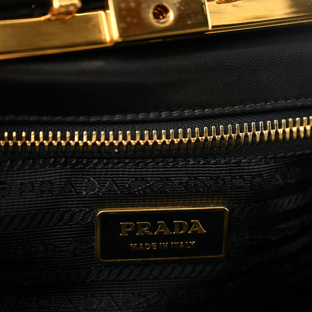 Nappa Dressy Gaufre Framed Tote Black