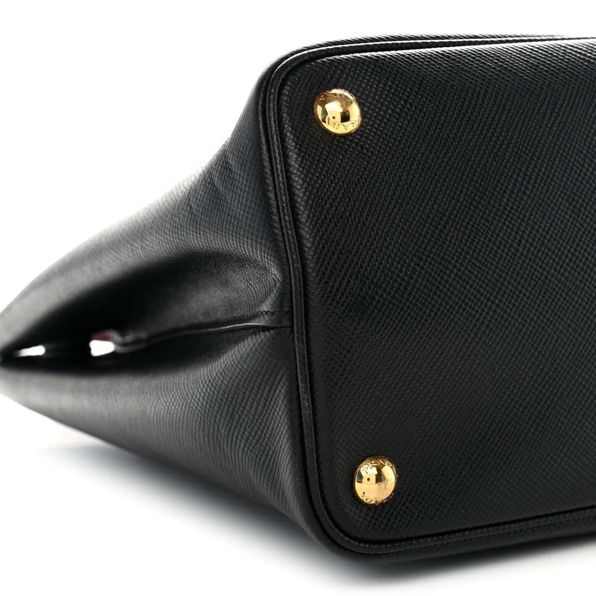 Saffiano Cuir Medium Double Bag Black Fuoco