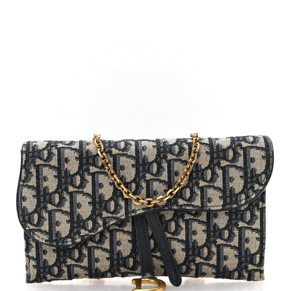 Oblique Small Saddle Chain Pouch Blue