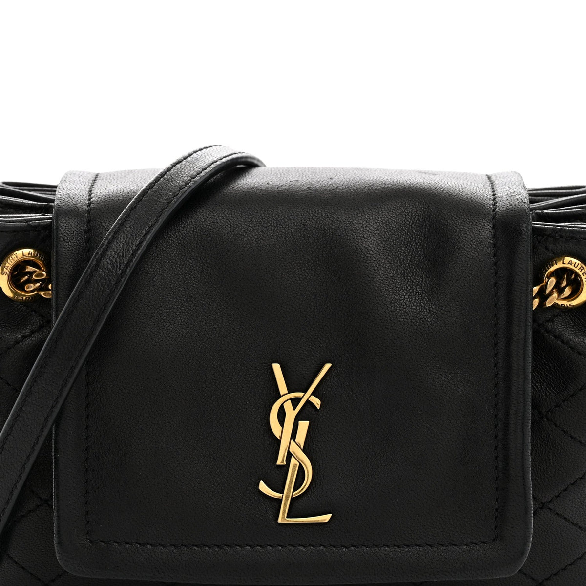 Lambskin Quilted Monogram Mini Nolita Black