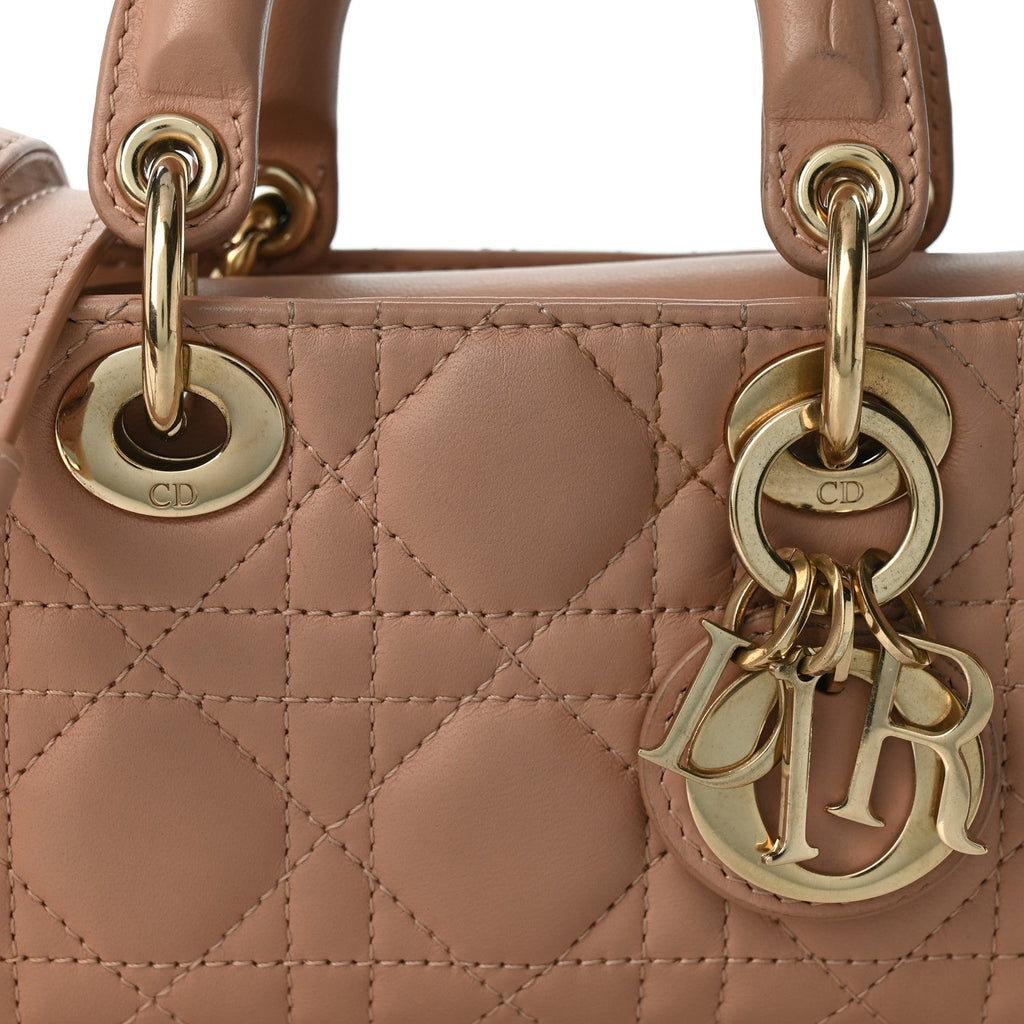 Lambskin Cannage Micro Lady D-Joy Rose Des Vents