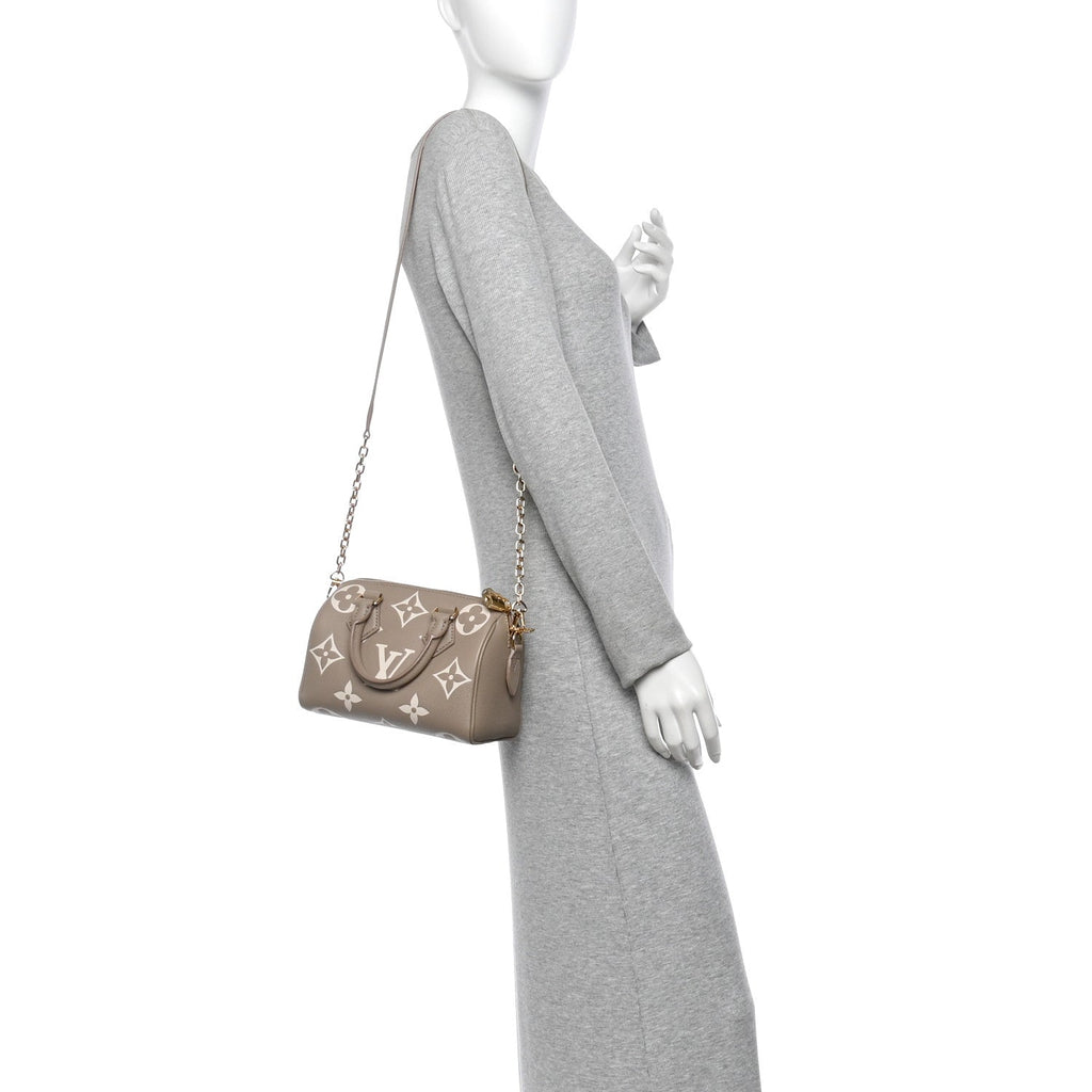 Empreinte Monogram Giant Speedy Bandouliere 20 Creme Beige