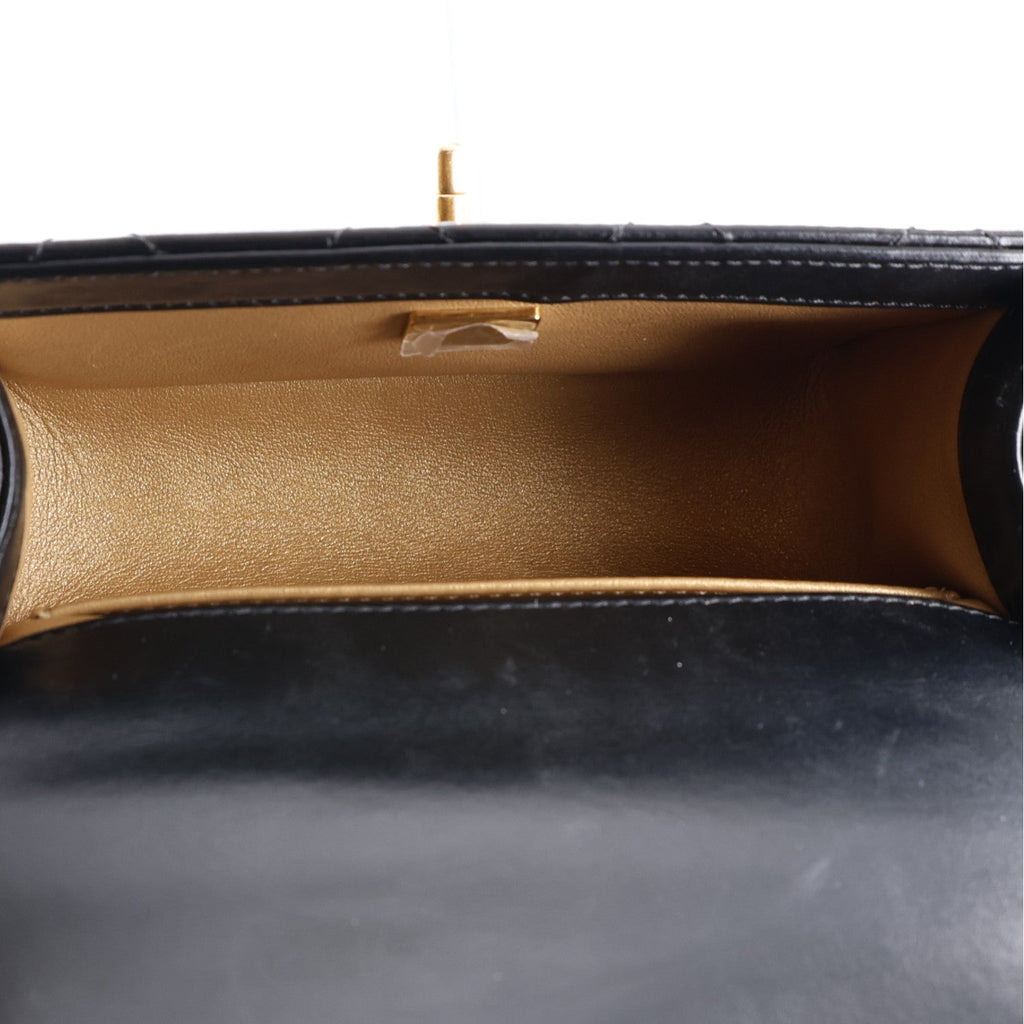 Calfskin Quilted Mini Perfect Fit Flap Black Black Black