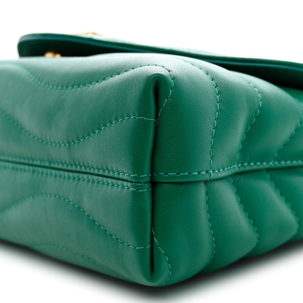 Calfskin New Wave Chain Bag MM NM Emerald