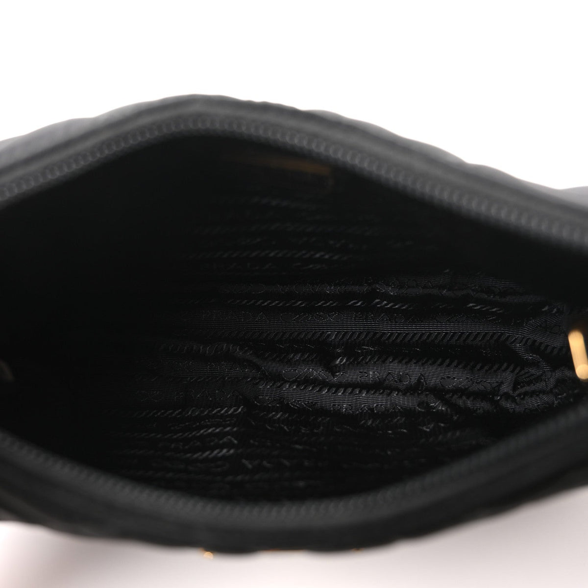 Tessuto Nylon Stitched Shoulder Bag Black