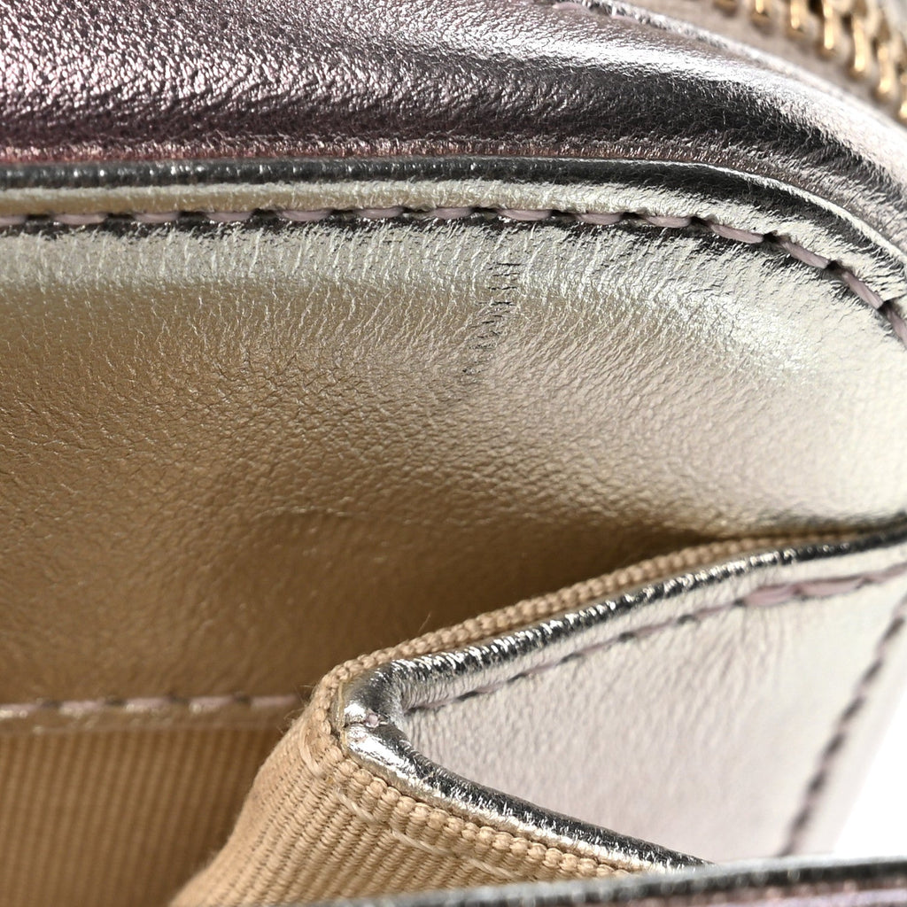Metallic Lambskin Quilted Large Like A Wallet Flap Golden Pink