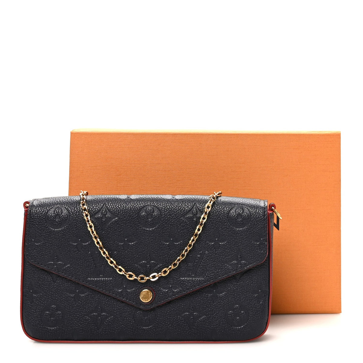 Empreinte Pochette Felicie Chain Wallet Marine Rouge