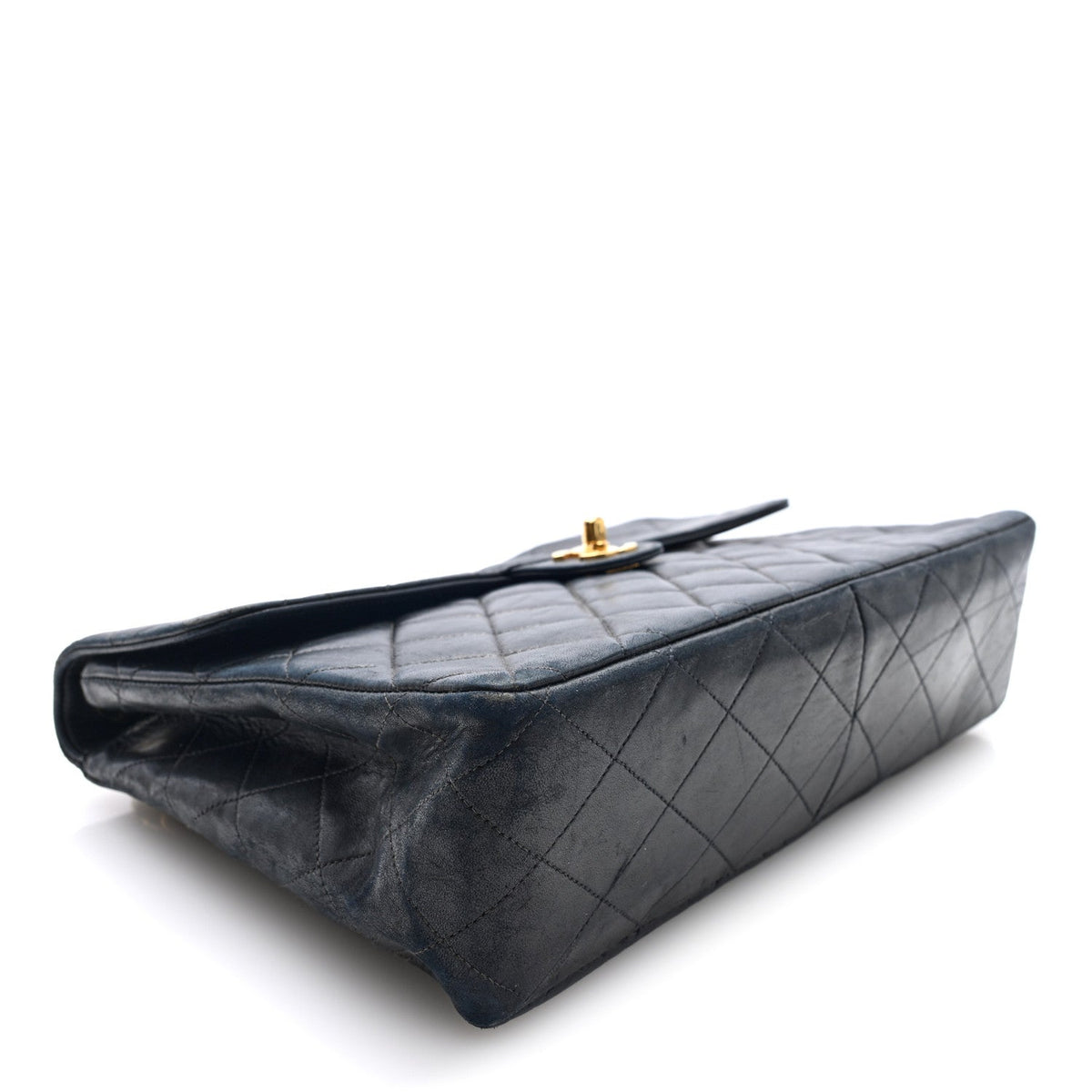 Lambskin Quilted Jumbo Single Flap Black