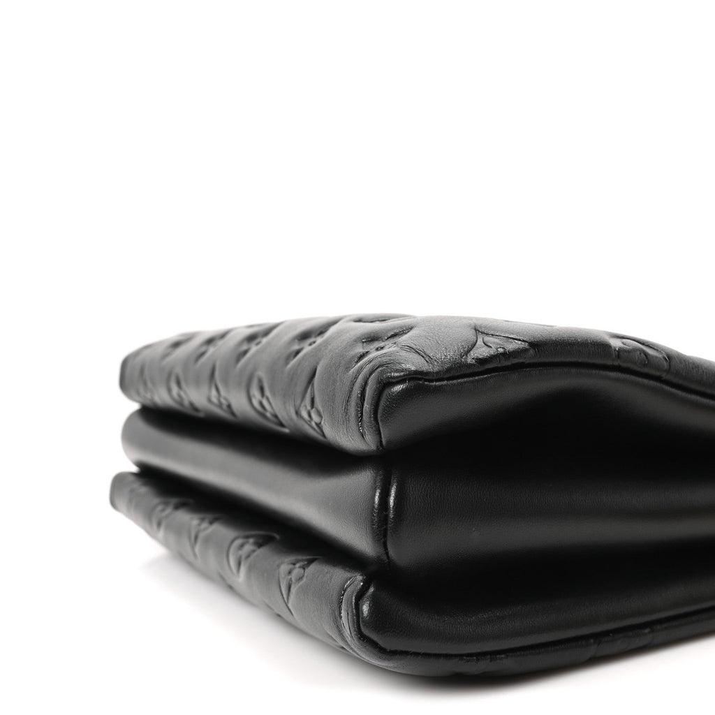 Lambskin Embossed Monogram Coussin PM Black