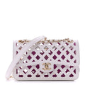 Lambskin Small Sea Through Flap White Multicolor