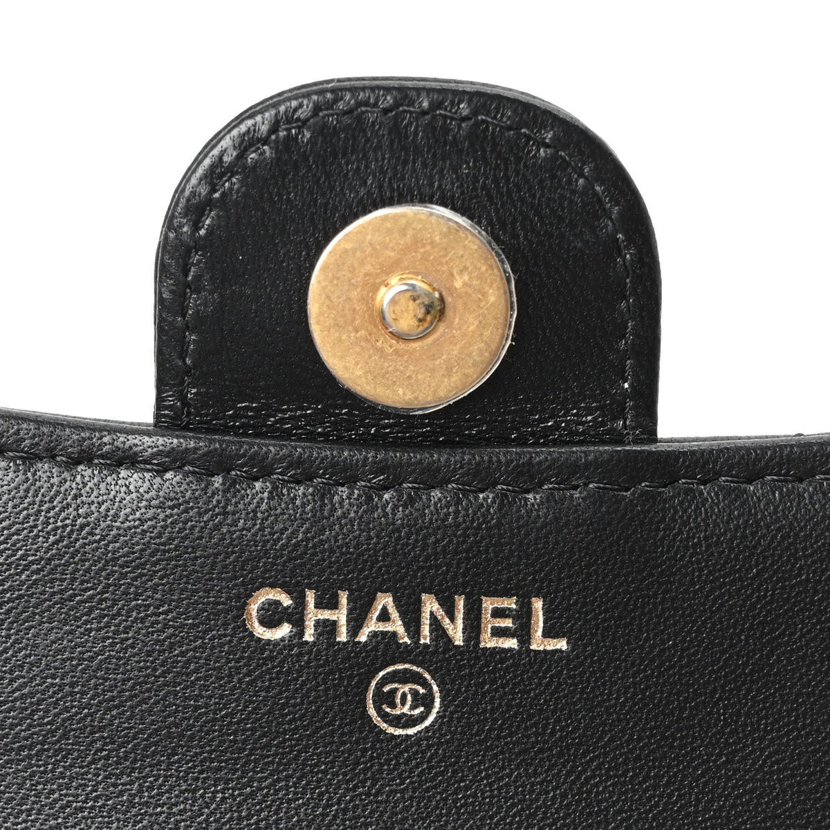 Lambskin Quilted Charm Flap Phone Holder With Chain Black