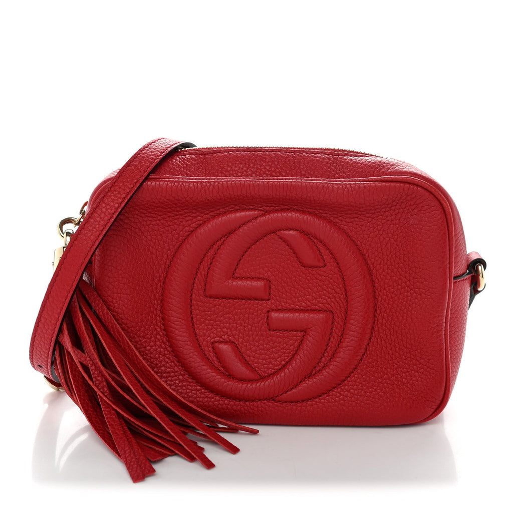 Pebbled Calfskin Small Soho Disco Bag Tabasco Red