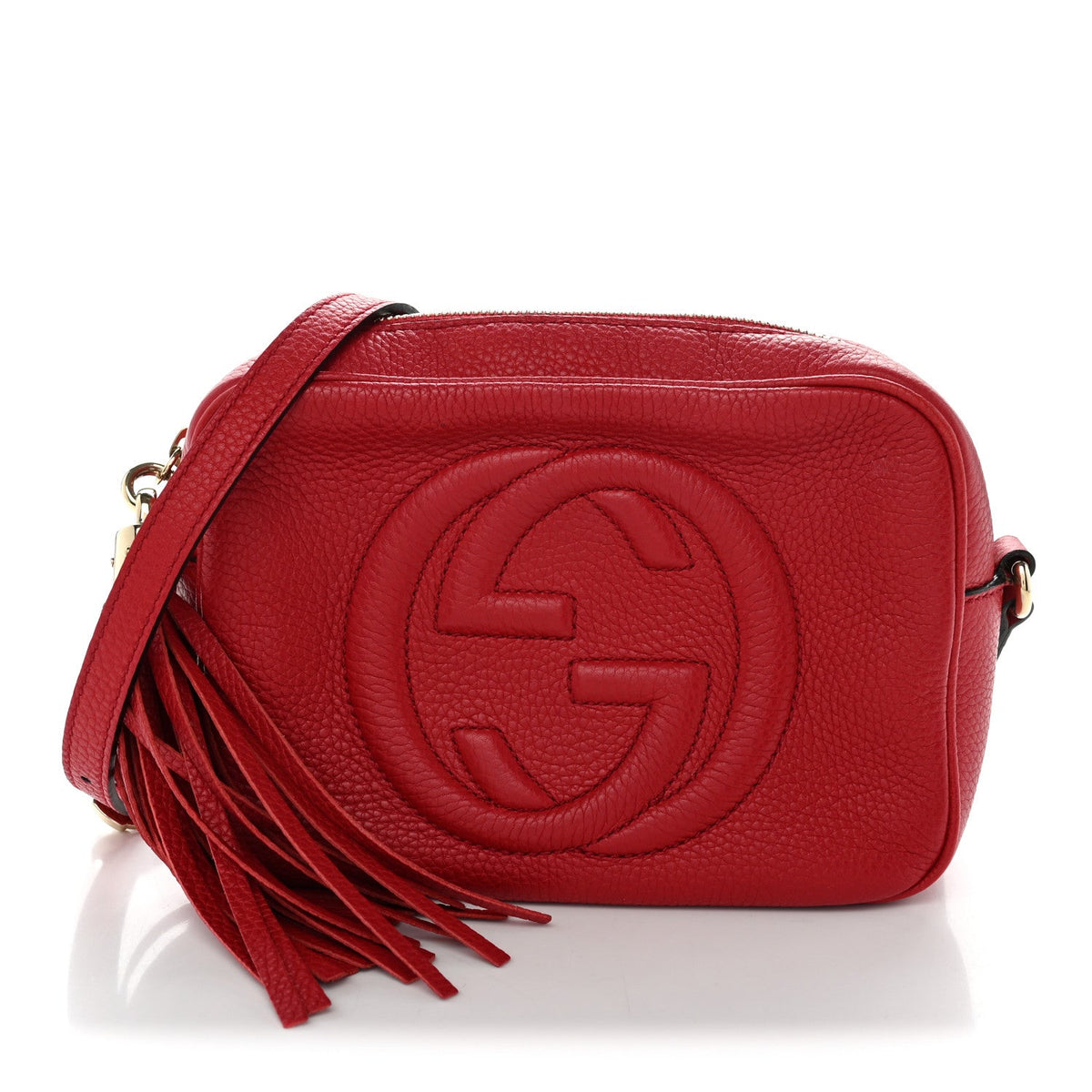 Pebbled Calfskin Small Soho Disco Bag Tabasco Red