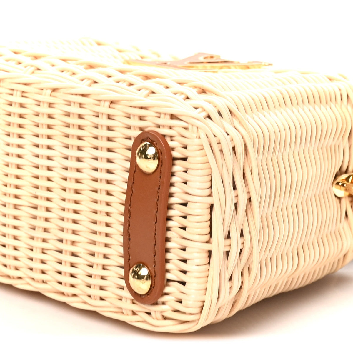 Rattan Calfskin Capucines Mini Brown